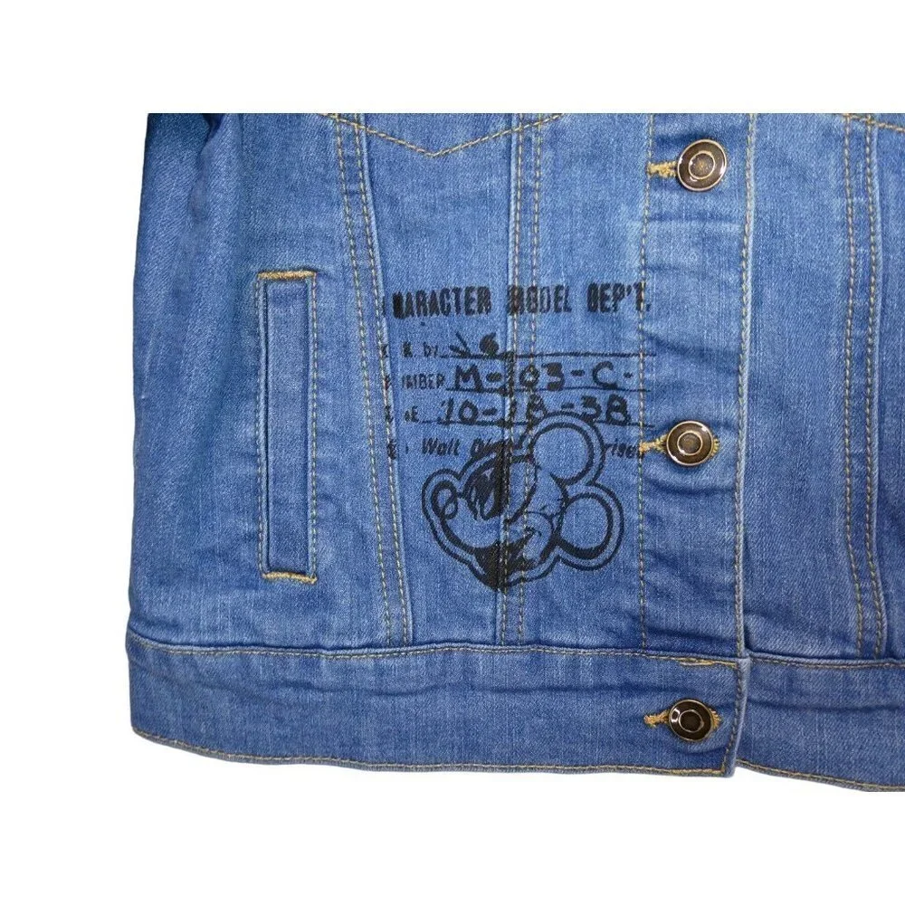 Disney Brand Original Mickey Mouse Denim Jacket Embroidered Size 5/6‎ Unisex